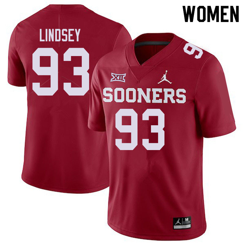 Jordan Brand Women #93 Reed Lindsey Oklahoma Sooners College Football Jerseys Sale-Crimson